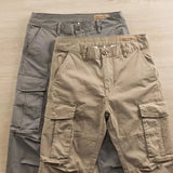 Riolio  New Men's Wear Resistant Work Trousers Casual Straight Leg Pants Multi ket Leisure Work Long Trousers Korean Sle