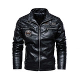 Riolio PU Male Faux Leather Blazers High Quality Leather Jacket Men's Fashion Jackets New Casual Male Stand Collar PU Leather Jackets