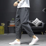 Riolio  Men's Clothing Loose Spring Summer Thin Elastic Waist Pockets Striped Simplicity Handsome Fashion Casual Comfortable Pants