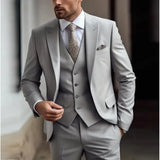 Riolio  3 Pieces Blazer Vest Pant New Solid Suits for Men Slim Fit Groom Wedding Suits Tuxedo Best Man Fashion Marriage