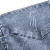 Riolio  Cotton Men Denim Shirts Double Pocket Solid Color Casual Male Cowboy Shirts New Autumn Slim Quality Shirts for Men