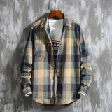 Riolio  Long Sleeve Shirts And Blouses For Men Plaid Elegant Cotton Luxury Man Tops Social Korean Style New In Hipster Spring Clothing