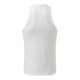 Riolio Irregular Button Down Solid Color Tank Tops Men Casual Sexy Tight O Neck Sleeveless Cardigan Tees Vintage S-5XL Summer