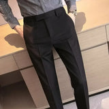 Riolio English Gentleman's Coffee Color Business Suit Pants Casual Draped Trousers For Men Fashionable Spring Autumn Small Foot