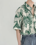 Riolio  Korean Man Shirts Loose Button Short Sleeve Handsome Streetwear Casual Turn-down Collar Spring Summer Printing Men's Clothing