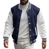 Riolio  Cross-border men's autumn and winter flight jacket baseball jersey velvet loose casual stand-up jacket men