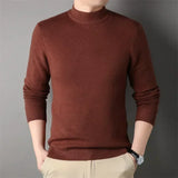 Riolio  Brand New Men's Cashmere Sweater Half Turtleneck Men Sweaters Knit Pullovers for Male Youth Slim Knitwear Man Sweater