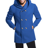 Riolio New Men's Mid length Slim Fit Windbreaker Hooded Casual Solid Coat