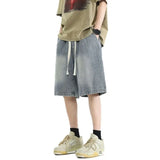 Riolio  Denim Shorts Men's Summer Thin American Straight-leg Trendy Brand Loose Casual Five-point Pants