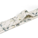 Riolio  Men's Floral Cotton Tie Pocket Handkerchief Set White Blue Woven Necktie Flower Leaves Pattern Wedding Party Accessories Gifts