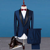 Riolio  Men's 3-Piece Slim Fit Casual Tuxedo Suit Set Polyester Fiber Single-Button Closure Business Formal Wear for All Seasons