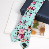 Riolio  New 100% Cotton Floral Ties for Men Women Elegant Flower Printed Necktie Dress Wedding Accessories Party Narrow Paisley Corbatas