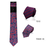 Riolio  2pcs Man Tie Classic Business Necktie Blue Wine Pink Solid Color Smart Casual Suit Necktie Striped Plaid Paisley Neck Gravatas