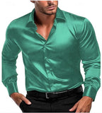 Riolio Spring and Autumn New Silk Fabric Fashion Men's Long-sleeved Men's Business Casual Shirt Long-sleeved Shirt