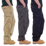 Riolio  Men Baggy Cargo Pants Male Camouflage Multi Pocket Sweat Pants Loose Fit Plus Size Cotton Casual Pants Fashion Solid Color Pants