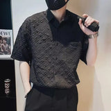 Riolio  Fashionable Brand Handsome Loose High-end Design Short-sleeved Shirt Men's Shirt