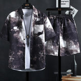 Riolio New Men's Printed Shirt Sets, High Quality Fashion Trend Shorts, Hawaiian Style Casual Floral Tops, INS HOT Men's and Wom