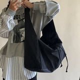 Riolio Casual Nylon Shoulder Bag Female Large Capacity Crossbody Bag Black Solid Color Tote Bag Travel Portable Handbag Cool Hobo Bag