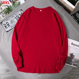 Riolio Big Sizes Men Clothes 12XL T Shirt Men Basic 100 Cotton Long Sleeve T-shirt Male Plus Large 10XL Oversized Simples Black Tshirt