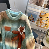 Riolio  autumn and winter street fashion pullover sweater for men and women couple lazy style loose retro casual knitted top y2k