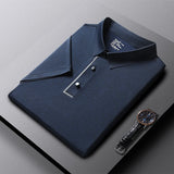 Riolio Lightweight Polo Shirt Lapel Button Jogging Tops Summer Men's Solid Color Tshirts New Men Casual Streetwear Short Sleeve Shirts