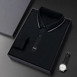 Riolio  Spring Autumn Middle-aged Men's Long Sleeve Polo Shirt