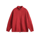 Riolio New Korean Fashion Men Cardigan Jacket Light Luxury Trendy Turtleneck Knit Zip-up Long Sleeve Sweater Coat High Quality Knitwear