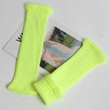 Riolio  Winter Bright Green Color JK Style Spice Girls College Foot Cover Warm Pile Long Socks Boot Cuff Cover Knitted Leg Warmers