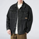 Riolio Men's Workwear Handsome Jacket Coat American Fashion Brand Jacket Denim Jacket New Simple Style Loose Versatile Men's Jacket
