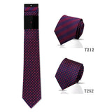 Riolio  2pcs Man Tie Classic Business Necktie Blue Wine Pink Solid Color Smart Casual Suit Necktie Striped Plaid Paisley Neck Gravatas