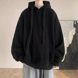 Riolio Korean Street Fashion Personality Corduroy Men and Women Simple Hooded Sweatshirt Couple Loose Retro Autumn and Winter Casual