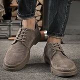 Riolio  Men Shoes Casual Non Slip Wear Resistant Suede Daily Business Shoe Hot Sale Round Toe Low Top British Styl