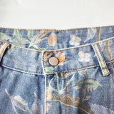 Riolio  Mens Fashion Printed Jeans Spring Floral Denim Mopping Trousers Korean Style High Street Loose Hip Hop Wide-leg Jean Pants