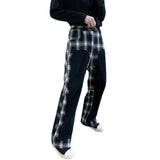 Riolio 2024 Fashion Elegant Plaid Splicing Design Casual Pants Men's Trendy High Street Original Straight Tube Trousers