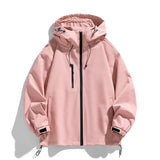 Riolio Casual Solid Color Men's Jacket Hooded Couple Outfit Unisex Outdoor Sports Hiking Jacket High Quality Men's Hiking Casual Top