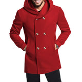 Riolio New Men's Mid length Slim Fit Windbreaker Hooded Casual Solid Coat