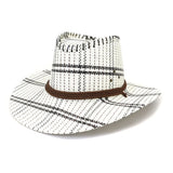 Riolio  Cotton Panama Cowboy Hat Women Men Summer Sun Hat Jazz Caps Beach Cap Outdoor Wide Brim Western Hats for Men Women