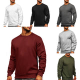 Riolio  Spring Autumn Long Sleeve t-Shirt Men Casual Cotton t-Shirts Round Neck Oversized Tops Shirts Soild Soft Undershirt Man Clothes