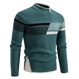 Riolio High Quality Men's New Autumn and Winter Casual Warm Color Block Sweater Knit Tops Man Clothes