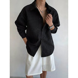 Riolio  Spring Long Sleeved Shirt Men Fashion Society Mens Black Dress Shirt Korean Loose Casual Shirt Mens White Shirts M-3XL