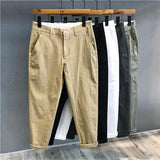 Riolio Autumn Winter Men's Korean Fashion Casual Thin Small Straight Leg Korean Loose Crop Pants Comfortable Versatile Pants