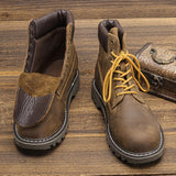 Riolio Genuine leather Men Boots Comfortable Fashion Brand Ankle Boots