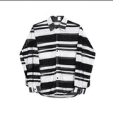 Riolio  Senior Trend Fashion Niche Sense of Design Thin Style Cool Stripe Hollow Out Loose Handsome Temperament Men's Shirts Autumn