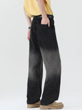 Riolio  Men's Korean Style Denim Pants Old Washed Male Jeans Straight Casual Menwear Vintage Loose Wide Leg Trousers New Fashion
