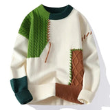 Riolio Trendy Men's Loose-Fit Knitted Sweater Casual Thickened Warm Round Neck Autumn/Winter Perfect For High School Students