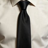 Riolio  Fashion Solid Black White Neckties 8CM Men's Casual Soft Neck Ties Daily Neckwear Shirt Accessories Business Tuxedo Cravat Gift