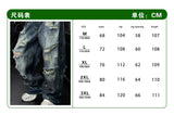 Riolio Mens Loose Fit Straight Leg Jeans Dark Blue Ripped Distressed Trendy Streetwear Fashion Casual Urban Denim Pants Hip Hop Style