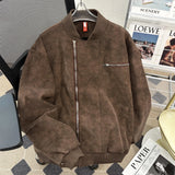 Riolio American Baseball Jacket Men's Autumn Winter Korean Style Trendy Loose Silhouette Work Jacket Handsome High-end Motorcycle Suit