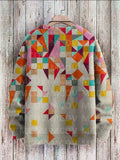 Riolio Vintage Geometry Art Print Casual Knit Pullover Sweater Women For Men Sweater