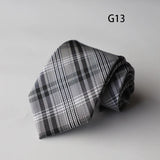 Riolio  Handmade 8cm Dots Striped Neckties Business Formal Dress Professional Men's Silk Ties Wedding Party Suit Cravat Brown Neck Tie